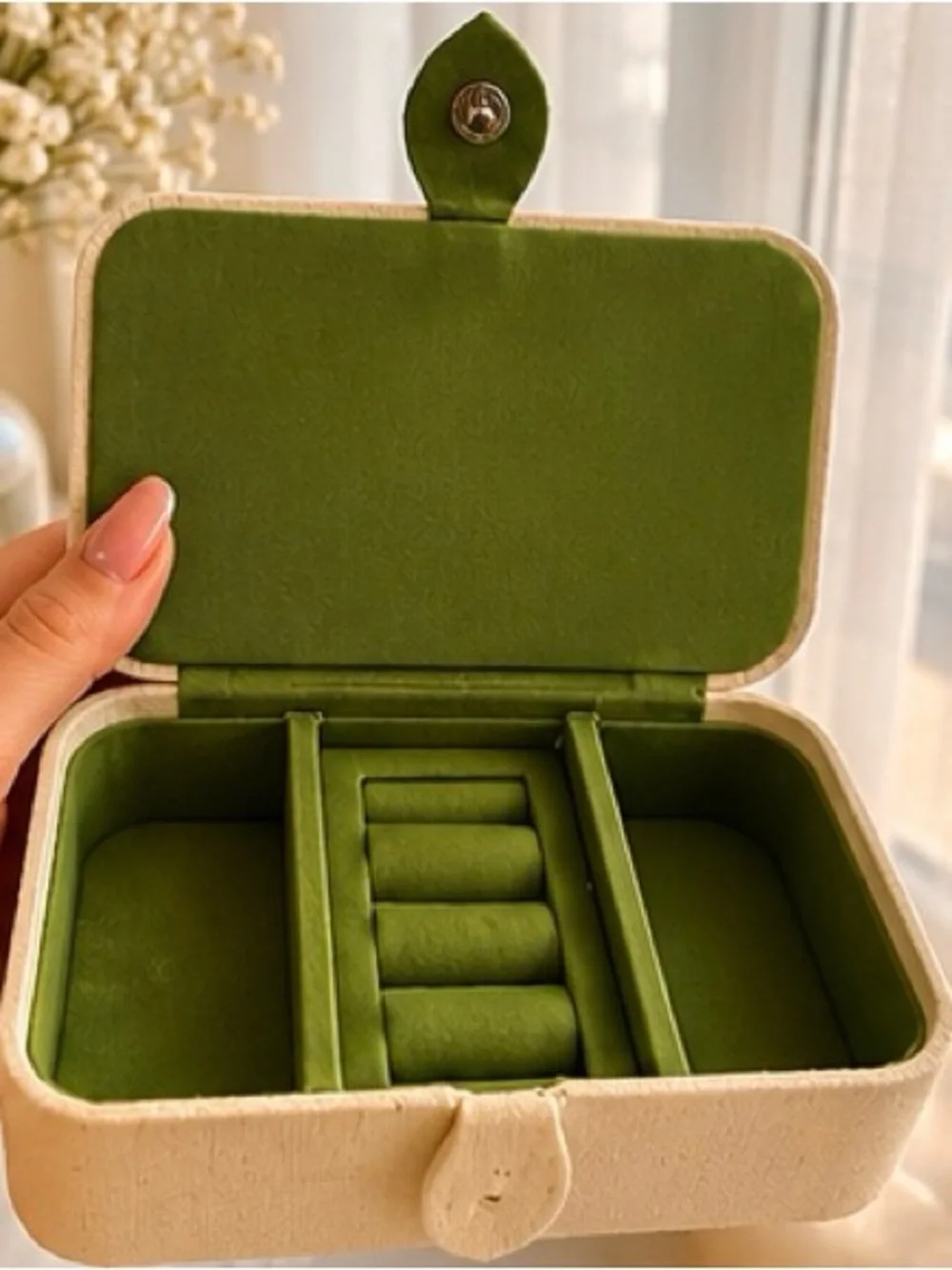 Embroidered Floral Jewelry Box Travel Organizer Gift